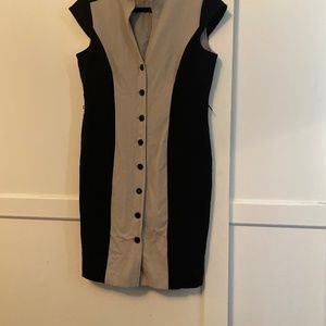 Calvin Klein black and tan dress